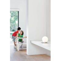 Wonder - Lampada da tavolo base cromo palla vetro bianco satinato