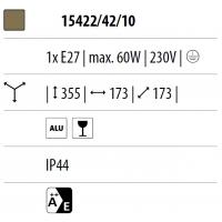 Babylon - Post lantern brushed black H. 36 cm 1xE27 60W (Bulb excl.)