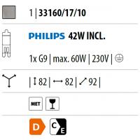 Charlotte wall Lamp mini halogen bulb metal with glass
