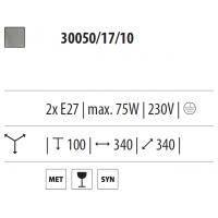 The UNIVERSE - Ceiling lamp - Diam. 34 cm metal steel, glass