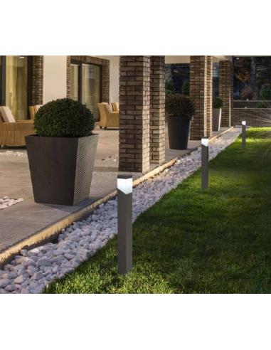 4 Luci Solari Da Giardino LED In Acciaio Inox – Palo Alto 33 Cm Con Protezione Antipioggia