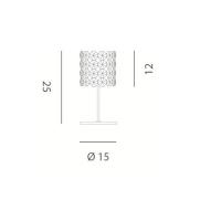 Marchetti 052.299.01.03.B Baccarat LP Table Lamp chrome crystal