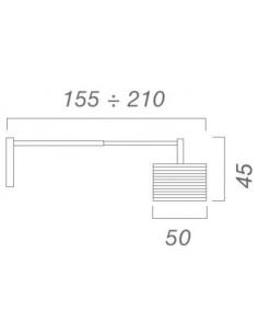 Marchetti Ultraluce FIBRA .PA .OR Fibra Pa/Or Arm Lamp Glass lampshade 2