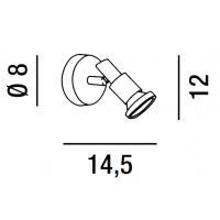 Spotlight single metal, polished chrome