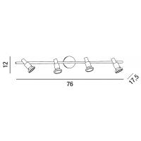 Faretto 4 luci metallo cromo lucido