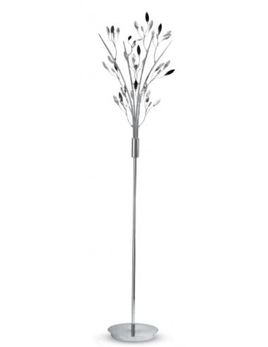 Micron 1212 Calypso Floor Lamp Black Crystals Chrome Finish
