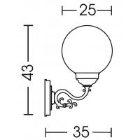 Wall lamp for outdoor black/copper opal