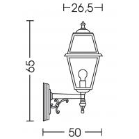 Wall lamp for the exterior, black/copper glass-transparent