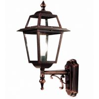 Wall lamp for the exterior, black/copper glass-transparent
