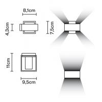 BIJOU wall sconce with white