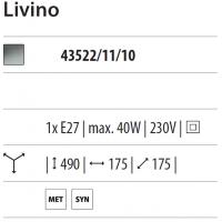 LIVINO, lampada conica in policarbonato, argento lucido