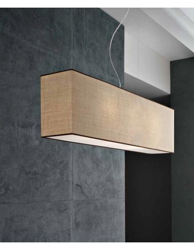 Murano Luce Light 4 SORE9009 Suspension Lamp rectangular lampshade tobacco