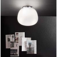THE CEILING LIGHT FIXTURE POLISHED CHROME, WHITE GLASS