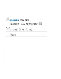 Kit 3 spotlight, recessed, square, spherical and Massive chrome 2