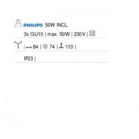 Kit 3 spotlight, recessed, square, spherical and Massive chrome