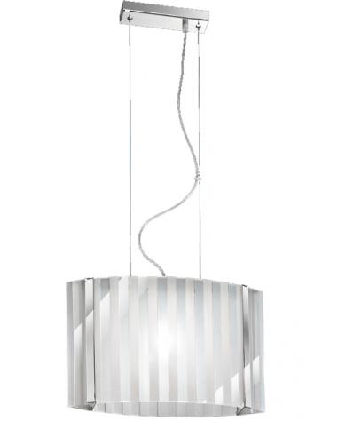 The suspension medium in polished chrome with clear glass and brushed