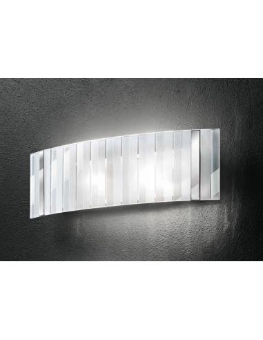 Applique great in polished chrome with clear glass and brushed