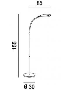 Floor lamp swivel black LED 12W 2