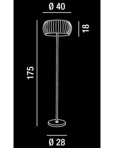 Floor lamp polished chrome with fabric shade 2