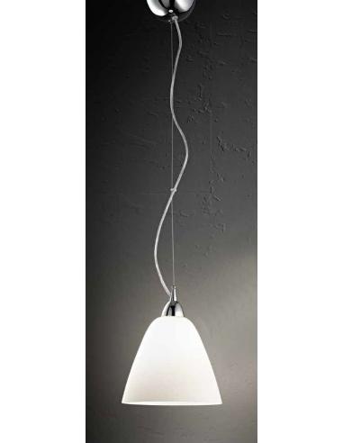 Suspension polished chrome with white glass