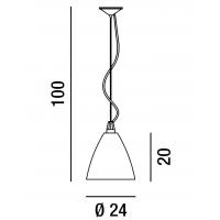 Suspension polished chrome with white glass