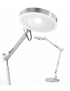Lampada da tavolo orientabile in metallo cromo spazzolato
