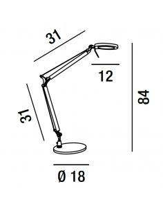 Lampada da tavolo orientabile in metallo cromo spazzolato 2