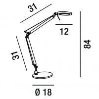 Table lamp adjustable metal brushed chrome