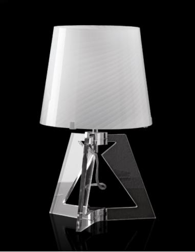 Table lamp acrylic with "rigadin" glass white