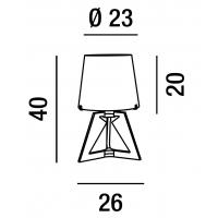 Table lamp acrylic with "rigadin" glass white