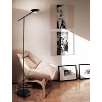 Floor lamp adjustable in metal colour black with frosted glass