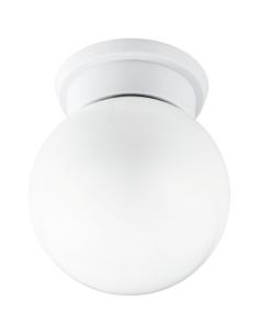 DURELO - CEILING lamp Ø16CM 1X28W E27 PLASTIC, WHITE\GLASS, WHITE