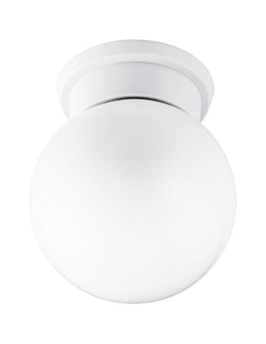 DURELO - CEILING lamp Ø16CM 1X28W E27 PLASTIC, WHITE\GLASS, WHITE