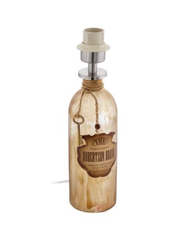 MOJADA 1 - STRUTTURA LAMPADA DA TAVOLO Ø8,5CM 1X40W E27 VETRO, MARRONE-PATINATO CON INTERR