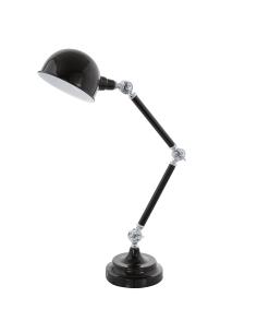 LASORA - LAMPADA TAVOLO\STUDIO 54CM 1X40W E14 ACCIAIO, NERO, CROMO CON INTERR