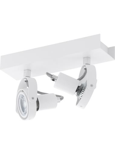 NOVORIO 1 - BARRA 25CM X 7CM 2X5W GU10-LED ACCIAIO, ALLUMINIO, BIANCO