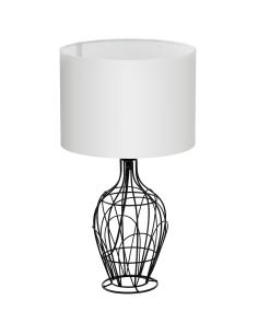 FAGONA - LAMPADA TAVOLO\STUDIO Ø35,5CM 1X60W E27 ACCIAIO, NERO\TESSUTO, BIANCO CON INTERR