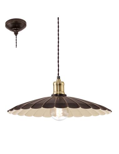 HEMINGTON - SOSPENSIONE Ø40,5CM 1X60W E27 ACCIAIO, NERO-ORO, AVORIO