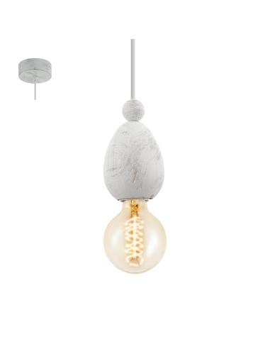 AVOLTRI - SOSPENSIONE Ø8CM 1X60W E27 LEGNO, BIANCO