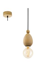 AVOLTRI - SUSPENSION Ø8CM 1X60W E27 WOOD, OAK
