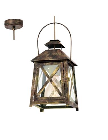 REDFORD - SUSPENSION 17CM X 17CM 1X60W E27 stainless STEEL, GOLD-PLATINUM plated