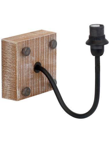 1+1 VINTAGE - ALL APPLIQUE 12CM X 18,50 CM 1X40W E14 WOOD, stainless STEEL, BLACK