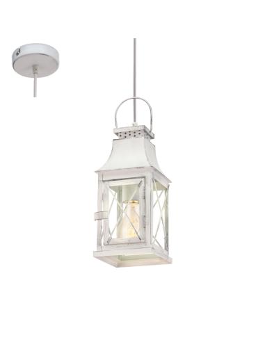 LISBURN - SUSPENSION 12CM X 12CM 1X60W E27 stainless STEEL, GOLD-PLATINUM\GLASS, CLEAR