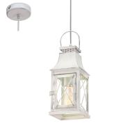 LISBURN - SUSPENSION 12CM X 12CM 1X60W E27 stainless STEEL, GOLD-PLATINUM\GLASS, CLEAR