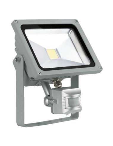 FAEDO - PROIETTORE 18CM X 15,5CM ALLUMINIO, ARGENTO\VETRO, CHIARO CON SENSORE
