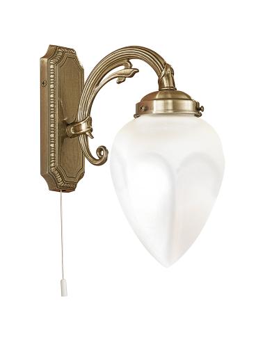IMPERIAL - APPLIQUE 13CM X 29CM 1X40W E14 LEGA METALLICA, BRUNITO\VETRO SATINATO, BIANCO CON INTERR