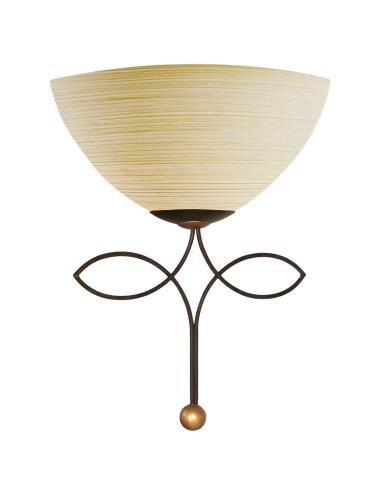 BELUGA - APPLIQUE 26CM X 32.5 CM 1X60W E27 stainless STEEL, ANTIQUE BROWN\GLASS - TECHNIQUE OF the RUBBING, CHAMPAGNE