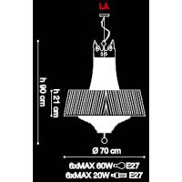 CROWN Lampadario cristallo, paralume bianco, bianco