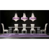 CROWN Lampadario cristallo, paralume bianco, bianco