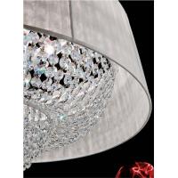 CROWN Lampadario cristallo, paralume bianco, bianco